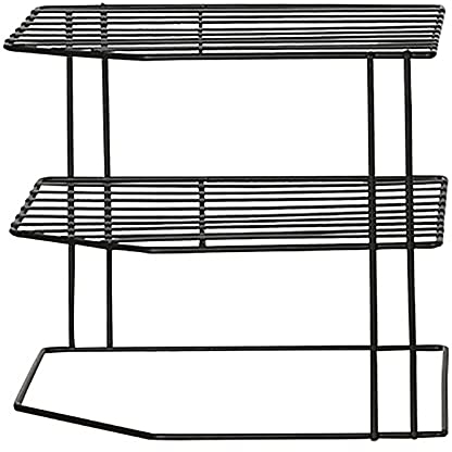 Acfthepiey 1 estante esquinero multiusos para organizar tazas, platos, despensa, cocina, color negro