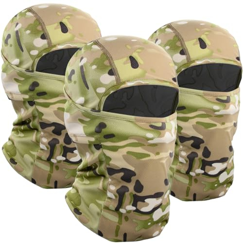 WTACTFUL 3 Stück Sturmhaube Motorrad Balaclavas Skimaske Motorradmaske Fahrrad Gesichtsmaske für Herren Damen Winter Sommer Tarnung