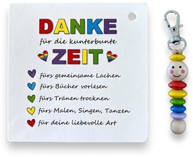 Kunterbunte Zeit Geschenk Erzieherin Abschied Kindergarten Karte Tagesmutter Kita Erzieher Geschenkidee Glückswürmchen