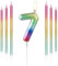 Rainbow Number 7 Birthday Candle, Used for Decorating Cakes and Desserts at Party for People of All Ages and Celebrating Various Events