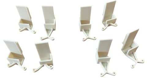 Lot 8 guides portes de placard coulissant rails Form/Optimum - Fabriqué en France - Matière ASA - Épaisseur de 10mm - Avant et arrière gauche/droite inclus