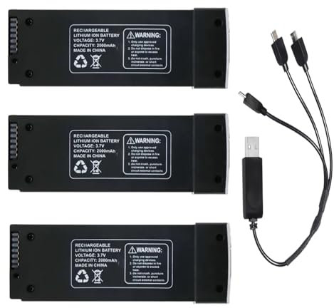 Batería para dron i3 Pro Batería de 3.7V 2000mAh para Drone Z908 Z908Pro Z908Max Batería Original con Cable de Carga USB
