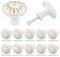 Jinlaili 10PCS Vintage Cabinet Knobs, 35MM Shabby Chic Round Drawer Knobs, Kitchen Cupboard Door Pull Handles for Chest of Drawers (B-White)