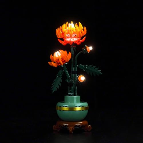 Led Light Set for Lego Chrysanthemum 10368 (No Lego), Decoration Lighting Set for Lego 10368 Icons Chrysanthemum Flower Décor Creative Toys