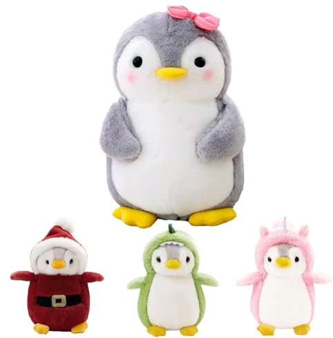 MeYuxg Pinguin Stofftier，25CM Pinguin Kuscheltier, PP-Baumwolle Kuscheltier Pinguin, Pinguin Stofftier für Jungen, Mädchen, Babys und Erwachsene，Geburtstag, Weihnachten, Partygeschenke(Lila Pinguin