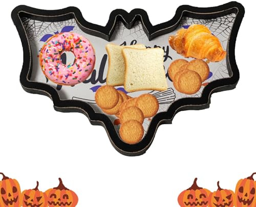 Monozoz Piatti di pipistrelli di Halloween, tagliere per torta a tema, frutta, carne, formaggio, snack, frutta, carne, formaggio, antipasti, pipistrelli