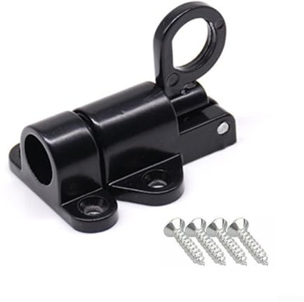 Zeroupshop Aluminium Alloy Door Latch Sprung Attic Loft Ceiling Hatch Lock Catch Tool, for Shed Doors Gates And Outhouse Doors(1 pack Black)