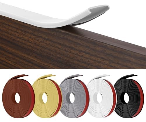 Flintronic Bande de Chant en Forme de U, Coin de Table Protection Bebe Flexible en TPE, Protections Coin de Table pour Bébé avec Colle autocollante pour Tables et Coins de Meubles(10 m x20 mm, Blanc)