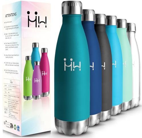 HoneyHolly Botella agua Acero Inoxidable, Botella Termica - 750ml sin BPA, Botella de Agua Deportiva, Doble Pared al Vacío a Prueba de Fugas, Cantimplora Termica para Gimnasio