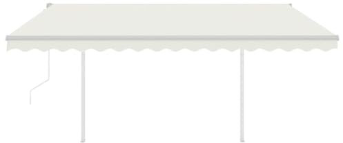Willood Markise Automatisch mit LED & Windsensor Gelenkarmmarkise Einziehbar Markise 4x3 m Creme