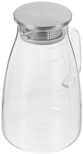 PRETYZOOM carafe à eau claire pichet d'eau pichet de café glacé pour réfrigérateur Poisson robinet bouteille lait bouteille jus de fruit théière carafe chaude Un verre Transparent