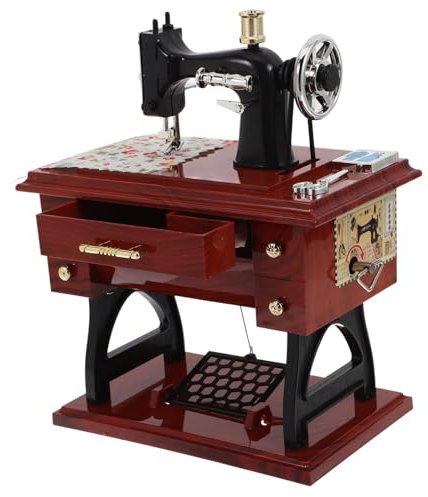 IMIKEYA Spieluhr in Form Einer Nähmaschine Musikalisch Vintage-design Spielt Sanfte Melodien Deko-element für Zuhause Geeignet als Geschenk für Familie und Freunde