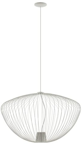 Licht-Erlebnisse Hängelampe Metall Seidengrau Esszimmer Esstisch L:70 cm GU10 bis 10 W Doppelschirm dekorativ akzentuierte Beleuchtung Pendelleuchte Wohnzimmer UKKRAD