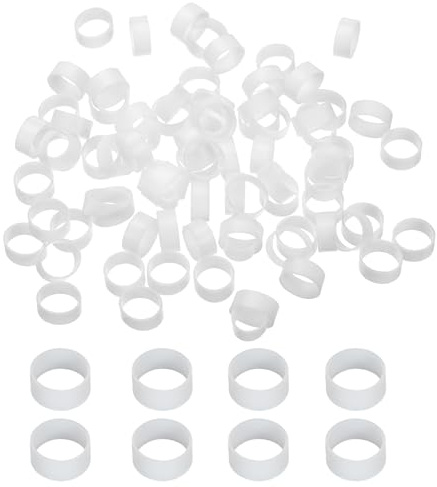 PATIKIL Gummibänder Silikon-Kabelbinder 0,6, 200 Stück Flache-Gummiband für Bürobedarf Zuhause Kabelumwicklung, Weiß