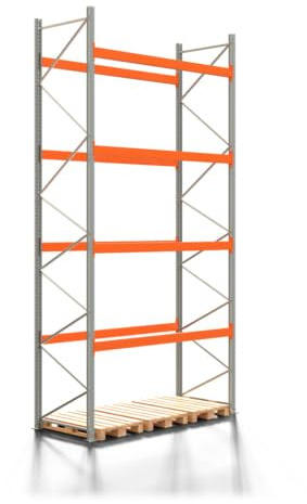 REGALWERK Palettenregal Artus - Grundregal mit 5 Ebenen - Fachlast 2.250 kg - 5.500 x 2.700 x 1.100 mm (HxBxT) - Schwerlastregal