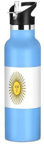 Borraccia per bambini a tenuta stagna per sport per bambini per ragazzi e ragazze, 590 ml, senza BPA, bandiera argentina