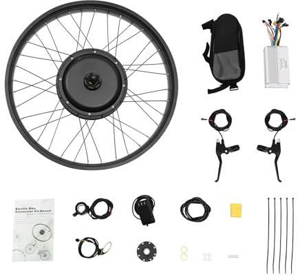 DCSYOG 26 Zoll Fat-Bike Fatbike Umbausatz 48V 1000W Vorderrad E-Bike Bürstenloser Motor Kit mit LCD Display und Daumen-Drehknopf, Electric Bicycle Conversion Kit