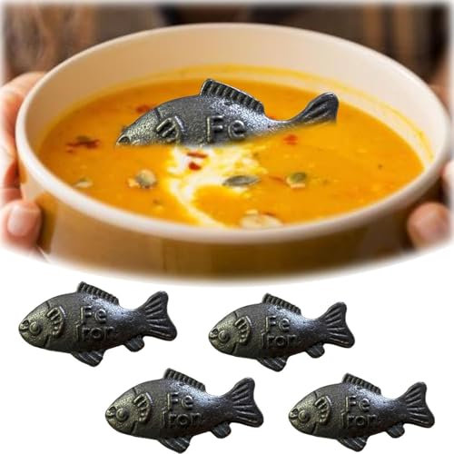 Iron Fish for Iron Deficiency Ir-on Fish for Cooking Nautical Animal Decor & Dietary Supplement Prenatal Nutrition Support | Infused Cooking Aid Reusable (4)