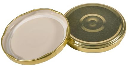 Oputec Lot de 100 couvercles à visser TO 82 dorés – Couvercles de rechange pour bocaux de conservation | Couvercles Twist Off hermétiques et adaptés à un usage alimentaire | Couvercles pour confiture