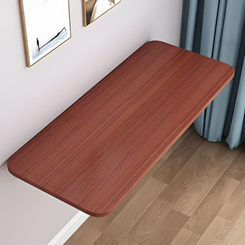 AJYBYUKJ Teak -Farb -Wandklapptisch - Platz sparsam faltbares Studium und Esstisch, vielseitiger hängender Computertisch für Schlafzimmer und Wohnzimmer, kompakt 50 x 30 cm Design Beauty Comes