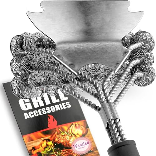 DailyAdorn Grill Brush, Grill Cleaning Brush Stainless Steel Scraper - Safe Grill Brush - 43cm Stainless Steel Grill Grate Cleaner - Safe Grill Accessories for Porcelain, Weber, Gas and Charcoal