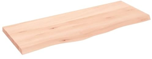 CIOURSTO Waschtischplatte aus Holz, Massive Eiche Material, Holzplatte Platte für Schränke oder Schreibtische, 2-6 cm Dicke, Naturkante (100 x 40 x 4 cm)