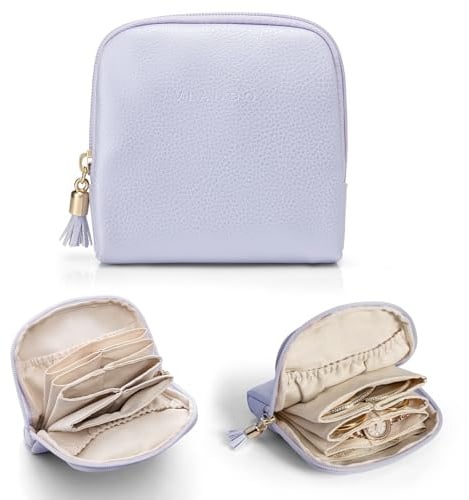 VLANDO Schmuckkästchen Reise Schmuckaufbewahrung, mit 6 Tasche Für Schmuck | Travel Essentials,Geschenk für Damen,Travel Accessories,Schmucktasche Für Ohrringe,Halsketten,Ringe,Lila