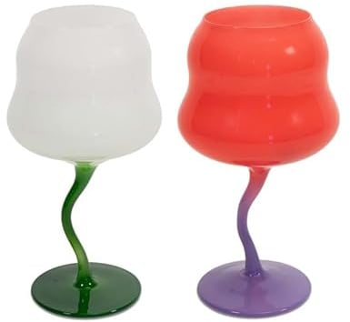 WD Lifestyle - Set di Due Calici Cocktail Multicolore | BIANCO E ROSA