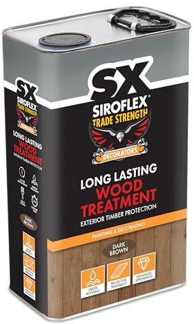 SX Siroflex Long Lasting Wood Treatment Dark Brown 5L Exterior Timber Protection