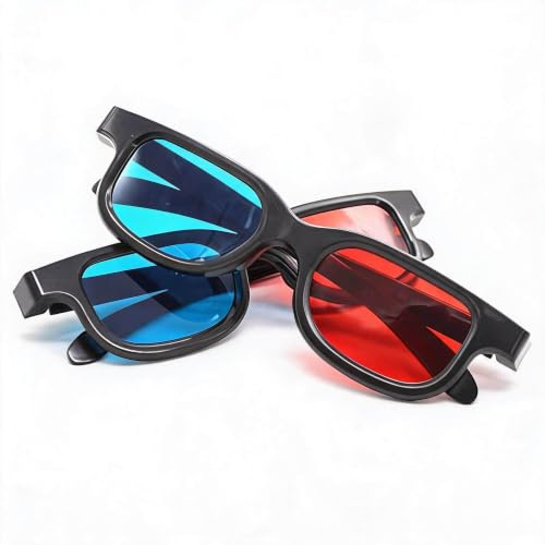 Dpofirs 3D-Brille, Rote und Blaue Linse, 3D-Film-Gaming-Brille für Computermonitor, TV-Projektor