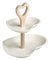 BRANDANI 53084 - Alzata per torte a doppio cuore, colore: Bianco