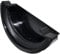 Half Round Guttering External Stop End - Black - Pack of 2