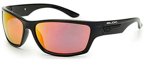 Bloc Eyewear Bail Sonnenbrille, Polierter Schwarz/Roter Spiegel, Unisex