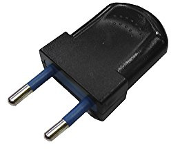EDP 40100 Europäischer Stecker, schwarz, bipolar, 10 A, 4 mm