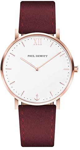 Paul Hewitt Damen Analog Quarz Uhr mit Stoff Armband PH-SA-R-St-W-36S