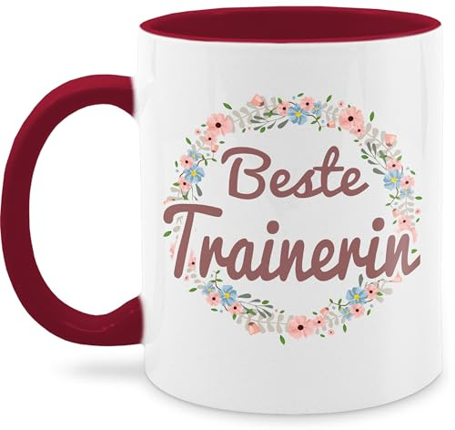 Tassen 325ml - Job & Beruf Geschenk - Beste Trainerin Tasse - 325 ml - Bordeauxrot - trainer sprüche arbeit lieblingstrainerin fanmug geschenke zum fussball schokotasse tanzlehrerin kaffeetasse