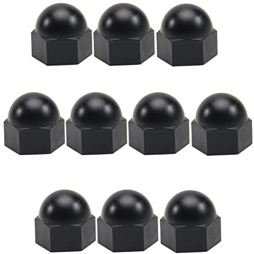 MroMax M12 - Tapones de nailon para tuercas de seguridad (10 unidades), color negro