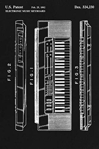 Journal: Electronic Music Keyboard Patent Ruled Diary for Writing and Notes (6 x 9) 120 Pages, Soft Cover, Gifts for Cyclist