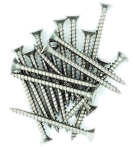 No.8 x 1.4 (4.5mm x 35mm) Pozi Countersunk Chipboard Screw - Stainless Steel (A2) (Pack of 20)
