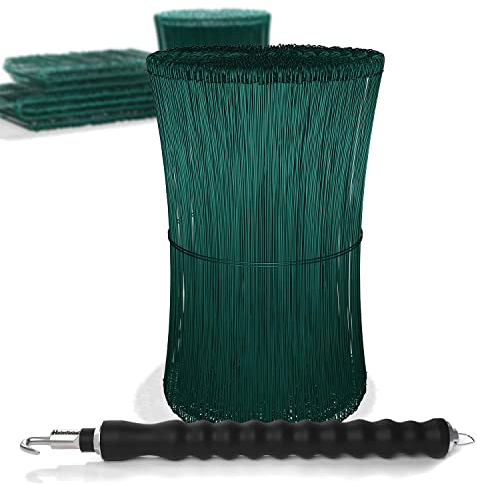 Heimfleiss® Drillapparat Driller + Rödeldraht 1,4 x 100 bis 300 mm (1000 Stk) - Set aus Drahtbinder Rödelzange & Bindedraht ummantelt Sackverschluss - Betonbindedraht Ösendraht Drill Draht