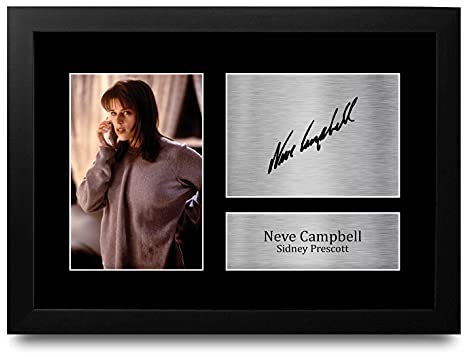 HWC Trading FR A4 Neve Campbell Scream Sidney Prescott - A4 Framed Geschenke Gedruckt, Signiert Autogramm Bild Für Film-Erinnerungsstücke-Fans - A4 Eingerahmt