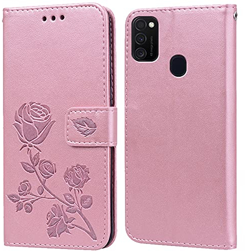 PKQTOP Hülle für Samsung Galaxy M21/M30S Handyhülle,Klappbar Tasche Case,Standfunktion,Kartenfach,Silikon Bumper,Stoßfeste Schutzhülle Cover für Samsung Galaxy M21/M30S