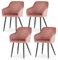 CLIPOP Esszimmerstühle 4er Set, Küchenstuhl Samt Bezug Wohnzimmerstuhl Polsterstuhl mit Armlehne Metallbeine Polstersessel Stuhl für Esszimmer Wohnzimmer Küche (4, Samt Rosa)