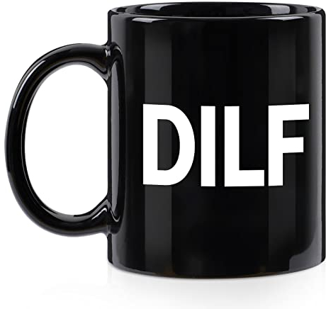 Maustic DILF Kaffeetasse – Valentinstagsgeschenke für ihn, lustige Kaffeetasse für Männer, Geschenke für Ehemann, Freund, Vater, Geschenkideen für Vatertag, Weihnachten, Geburtstag, Jahrestag, 325 ml,