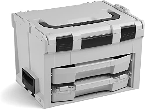 L-BOXX Sortimo LS BOXX 306 lichtgrau| Professioneller Werkzeugkoffer leer inkl. i-BOXX 72 H3 & LS-Schublade 72 | Werkzeugkiste leer Kunststoff
