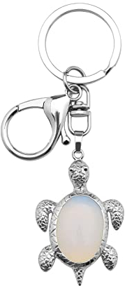 Be In Your Mind Opal Meeresschildkröte Anhänger Charm Schlüsselanhänger mit Karabinerverschluss für Geldbörse Rucksack Handtasche Handy