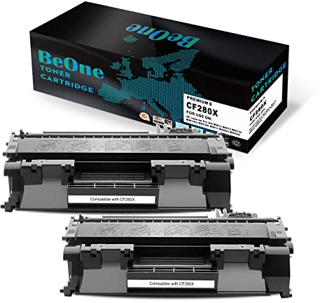 BeOne 2X 80X CF280X 80A CF280A Kompatible Tonerkartusche für Laserjet Pro 400 M401a M401d M401dn M401dne M401dw M401n M425dn M425dw Drucker (2 Schwarz)