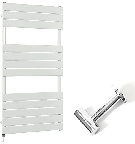 Milano Lustro 800W White Flat Panel Electric Heated Towel Rail Cable Cover - 1200mm x 600mm
