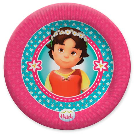 Party Factory Heidi 10x Pappteller, Einwegteller bunt, Ø23cm, Partyteller zum Kindergeburtstag, Mottoparty