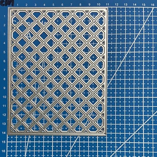 Grid Background Rectangle Frame Metal Die Cuts, Garden Trellis Panel Cutting Dies Cut Stencils DIY Scrapbooking Cards Decorative Embossing Paper Dies for Album Card Making Scrapbooking